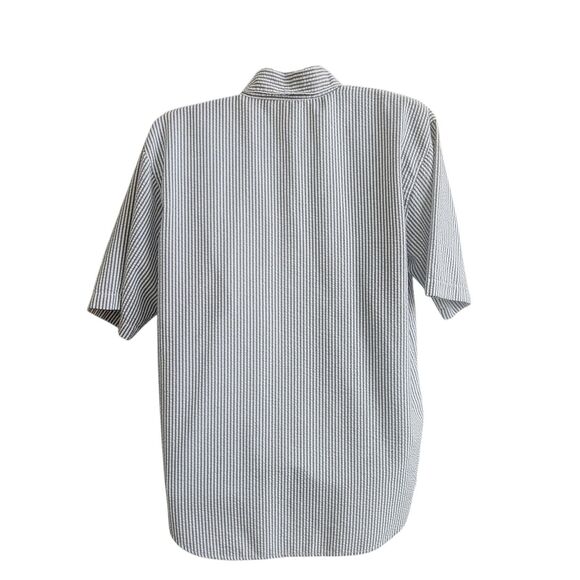 Winnie The Pooh Seersucker Embroidered Camp Shirt-Grandmacore-Gray/White-Loose L - Picture 2 of 10